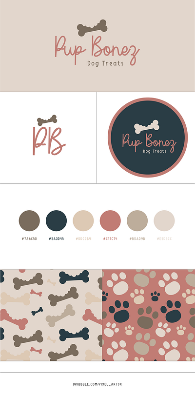 Pup Bonez Brand Identity Board animals app brand design branding design dogs graphic design illustration logo pets tutorial ui ux vector