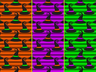 3 Swirled Witch Hat Patterns | Striped Backgrounds 3d pattern affinity photo beveled pattern cute halloween halloween pattern halloween season horizontal stripes procreate pattern spirals spirals pattern spooky season stripes background stripes pattern swirls swirls pattern whimsical halloween whimsical pattern witch hat pattern witch hats witch pattern