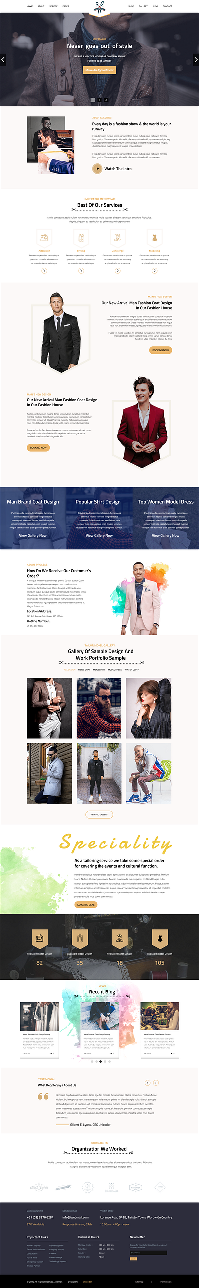 Men Tailor Landing Page Design aos js css figma figma design figma to html html jqury landing page design responsive layout web design