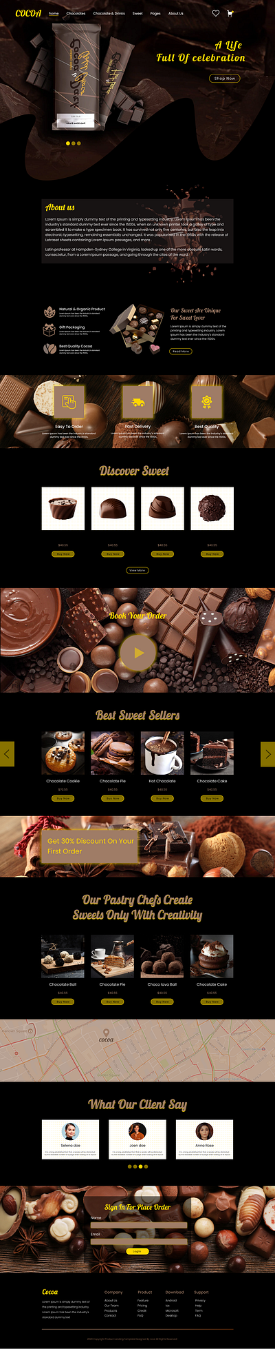 Chocolate Landing Page Design Light | Dark Theme ecommerce landing page figma figma design landing page photoshop ui ux web design