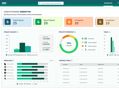 PMT- Project Management Tool branding dashboard design minimal powerbi typography ui ux