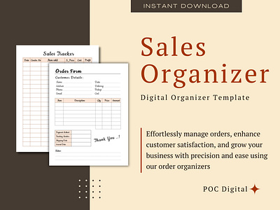 Sales & Orders Organizer Template - Organize your small business design digital planner digital planner designer ebook creator ebook designer freelancer organizer freelancer planner graphic design order form orders planner orders tracker planner planner creator planner designer planner template sale form sales organizer sales tracker seller planner small business