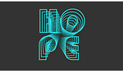 HOPE Fun with type art clean future glow illustrator simple typograohy