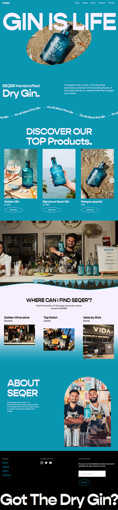 Alcohol brand website website design
