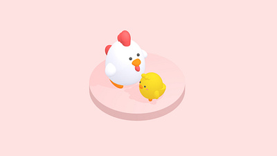 3D Chickens in Spline 3d branding chicken cute duck illustration model round soft spline