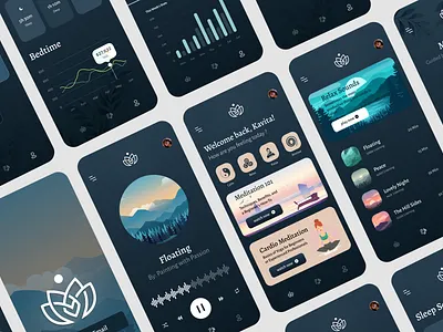 Yoga App Designs calm exercise meditation mindfulness peace relaxation unique yoga app yoga pose
