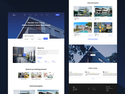 Real Estate Landing page app branding design e commerce landing page minimal modern product design property real estate ui ux website