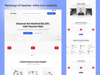 Redesign teacher-mike.com website | Teacher mike english teacher expert azi expertazi redesign teacher web redesign website redesign website ui teacher mike teacher mike website teacher wbeiste teacher website