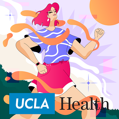 Editorial illustration for UCLA Health 2d adobe art artwork design editorial girl graphic design health illustration illustrator logo run ucla vector vibrant