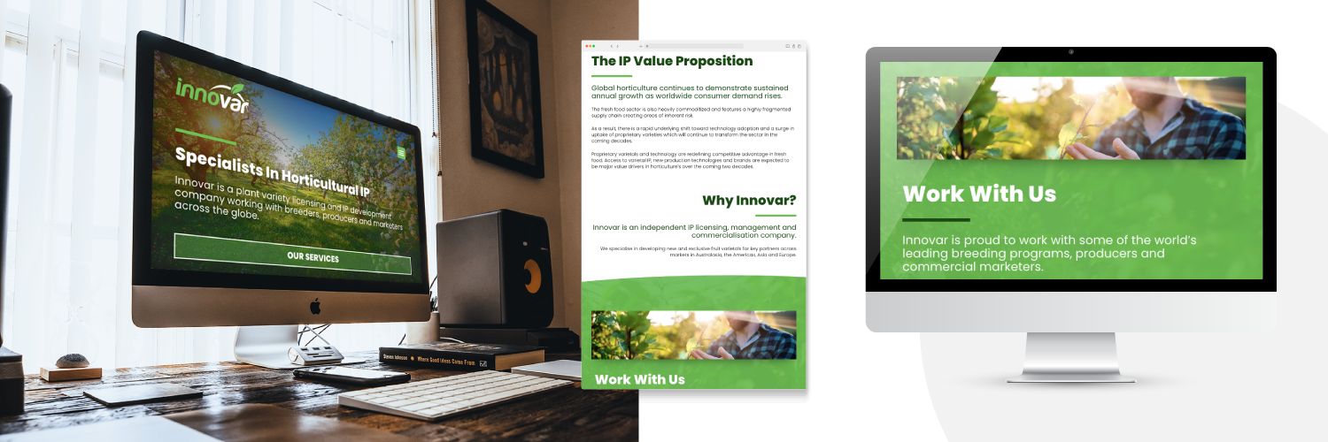 Innovar: Elevating Fresh Produce with an Innovative IP Brand Web brand brand design fresh produce brand graphic design icon design ip brand ui ux website design website development