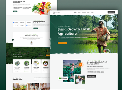 Agro Farm : Agriculture Landing Page agriculture website landing page ui ux design web design