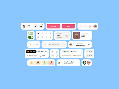 App Elements app buttons clean colors components controls delivery design system food icons inputs ui ux