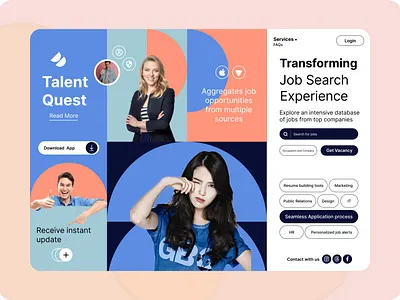 Transforming Job landing page design branding header design hero section design interface landing page landing page design logo minimal design mobile app design ui uiux ux web web expert web interface website design
