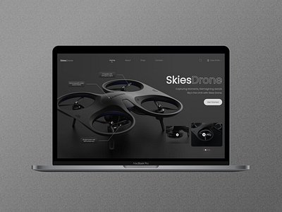 SkiesDrone - Hero Section UI Design 360degree design drone hero interactiondesign landingpage propeller quadcopter safety samsung section security skiesdrone ui uidesign uiux web webdesign website