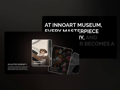 Scroll Animation of Museum website animation art gallery artwork carousel animation concept landing page motion graphics museum reveal animation scroll simple design ui ux web