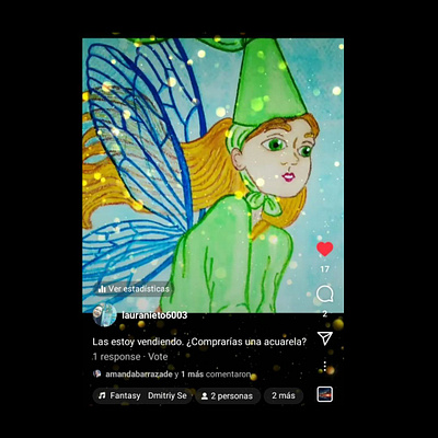Post for Instagram - Fairy Artwork - Watercolor artwork design fantasy watercolor
