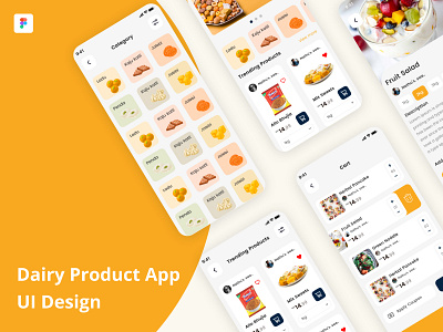 Dairy Product App UI cheeseheaven dairyapp dairydelights dairyproducts deliciousdairy downloadnow easyshopping milklovers uidesign