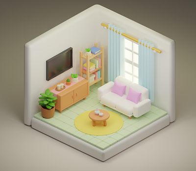 Cozy living area 3d 3d illustration blender concept drawing graphic design illustration render
