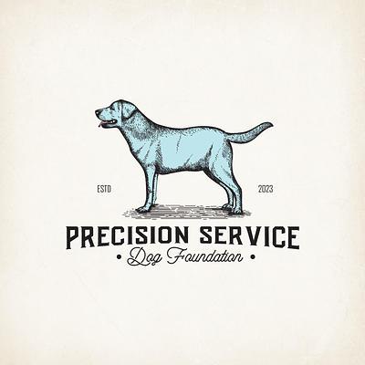 Precision Service Logo brand identity branding design dog dog logo emblem graphic design hand drawn logo illustration logo