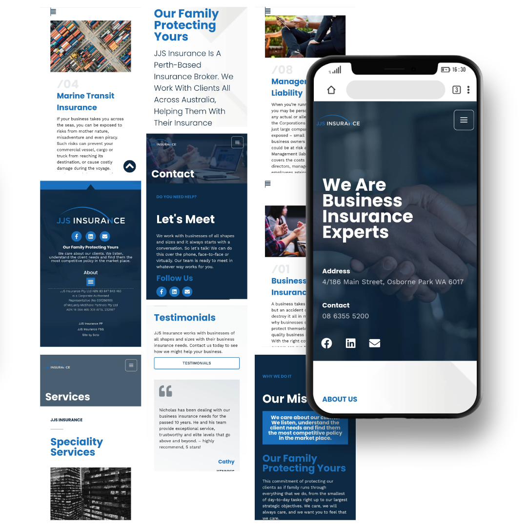 JJS Insurance: Empowering a New Insurance Venture in Perth brand brand design branding project graphic design icon design insurance branding ui ux web development website design