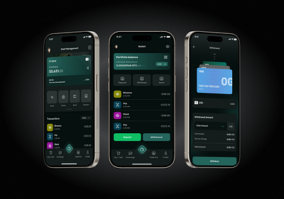 Crypto App Design app crypto dark logo mobil ui ux