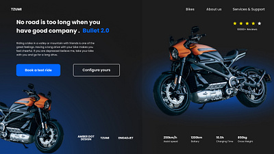 Hero Page Design With Bikes animation branding graphic design logo motion graphics ui