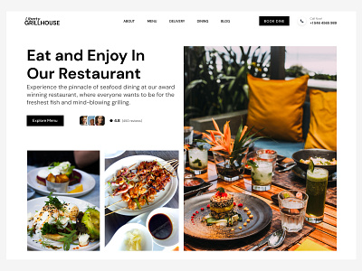 Restaurant Web Design: Clean and Minimalist User Interface (UI) booking clean design food foodwebsite illustration minimal modern modern booking design online order booking website restaurant ui uidesign uiux design ux ux ui design webdesign website design