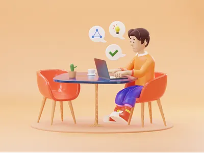 Grow Business With Us - 3D Illustration 3d 3d illustration agensip blender cool cool design illustration kucingbored landing page ui web design