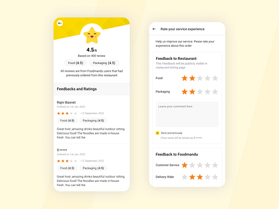 Rating and feedback customerfeedback deliveryservice food food delivery app food ordering app foodappreviews foodreviews graphic design orderexperience rateandreview rateyourmeal restaurant restaurantfeedback restaurantratings servicerating ui user experience