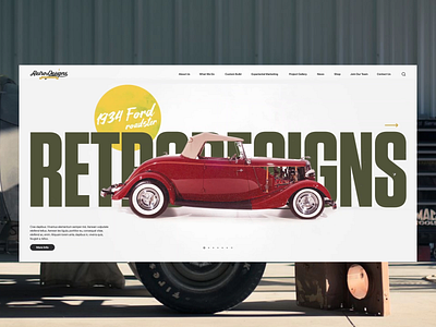 Retrodesigns 3d animation cars custom minimal motion graphics retro typography ui ux web webdesign website white