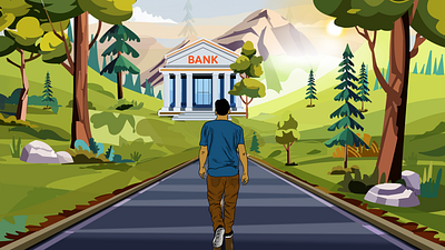 The Bank 2d design animation character design environment design graphic design