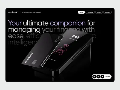 Onebank - Web UI Concept 3d animation banking concept design illustration inspiration interface ios mobile motion graphics transaction ui ux violet