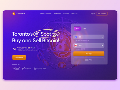 A Bitcoin Website: Buying and Selling Header bitcoin brand identity buy creative graphic design header orange professional purple sell typography ui user experince user interface design ux web design yellow