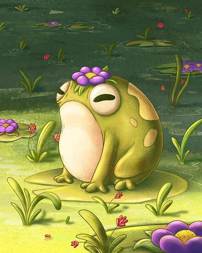 Angry Frog digital illustration editorial editorial illustration frog illustration nature procreate