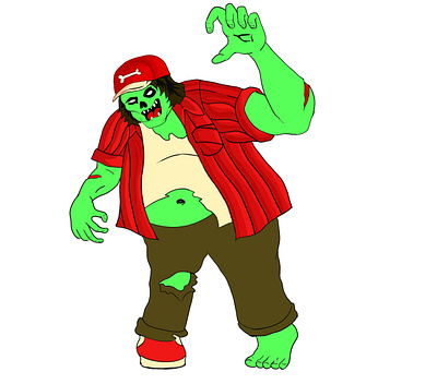 Fat monster 2d design animation character design graphic design