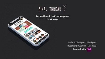 Final Thread: Secondhand Thrifted Apparel App adobexd clothing mobile app mobile app design ui ui design ux ux design visual design