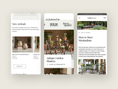 Violet Grey - Mobile Design antiques luxury mobile design web design