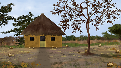 Village hut 2d design environment design graphic design ui