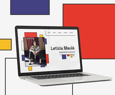 Mondrian-inspired graphic identity activism cubist feminism graphicidentity musician ui website