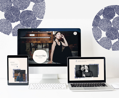 rebrand for pianist & storyteller blue delicate elegant graphic design graphic identity musician organic pianist rebrand smooth