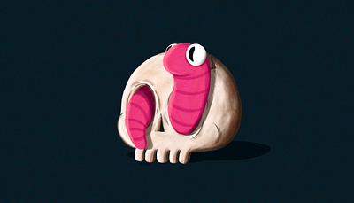 Spooky 2d animation animation frame by frame illustration procreate skull worm