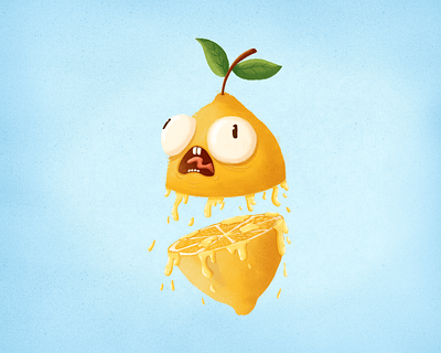 Fruit Ninja character design digital illustration illustration lemon procreate