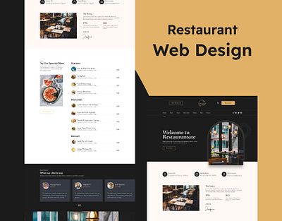 Restaurant webdesign app application design landing page mobile app restaurant web ui ux web website