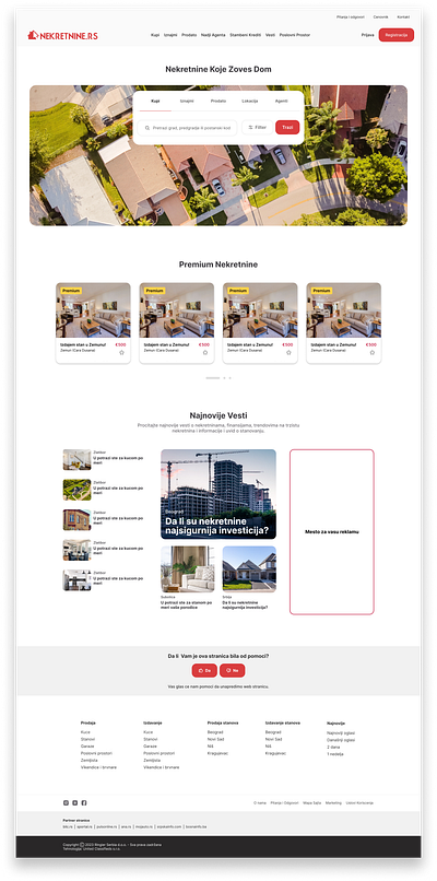 Nekretnine.rs Home Page Redesign design web design
