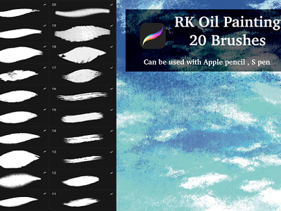 RK Oil Painting Procreate brushes art brush brushes brushes procreate buy me a coffee creative market oil brushes oil painting procreate procreate brushes
