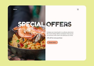 Special Offers #Day36 dailyui day36 dine out special offers ux design visual desing website