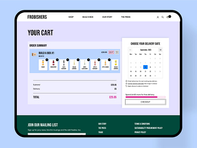 Frobishers - Cart Page build a box cart cart page web design