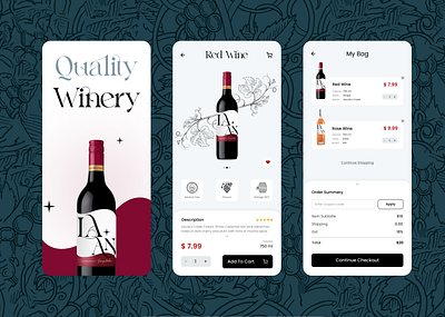 Wine App UI app ui user interface wine app wine design winery