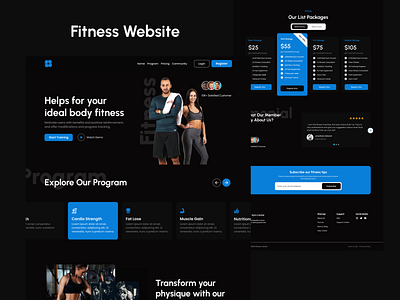 Fitness Website branding design figma graphic design illustration logo typography ui ux vector