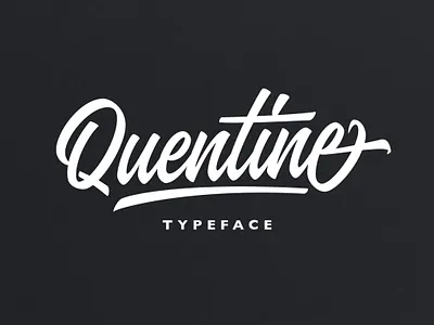 Quentine Typeface branding brush brush script condensed display font handlettering heading lettering logo logo font logotype modern poster retro script sharp typeface typography vintage